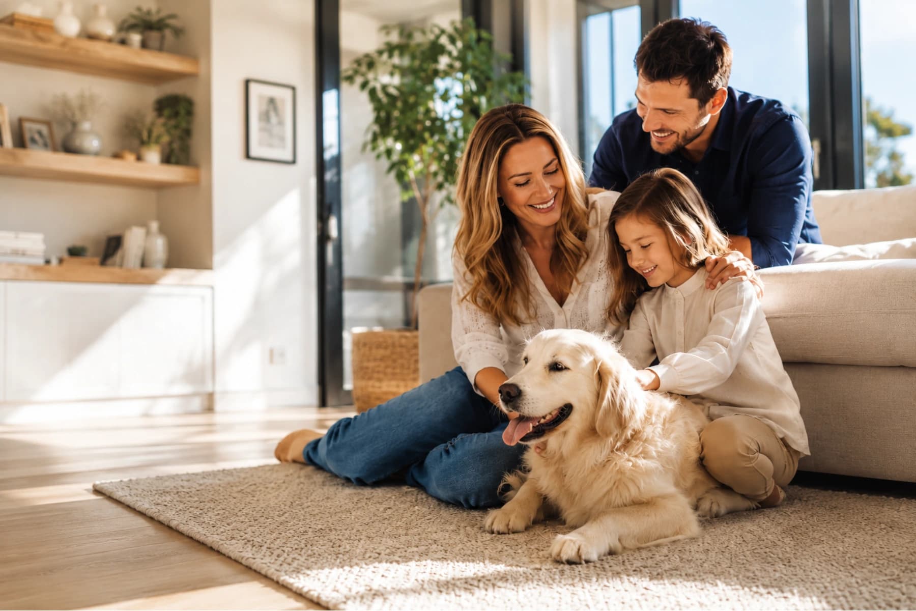 Family reviewing home protection options with a licensed insurance agent